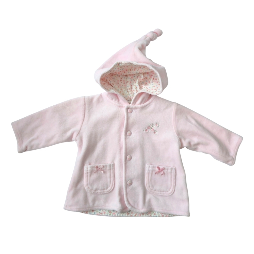 H&M Baby Hooded Jacket Hoodie with Pointed Hood | Pink | Size 2–4M